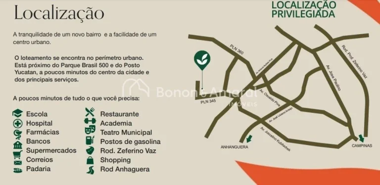 Imagem Excelente lote de esquina com 283 mÂ² Ã  venda no CondomÃ­nio Villagio PaulÃ­nia, PaulÃ­nia.
CondomÃ...