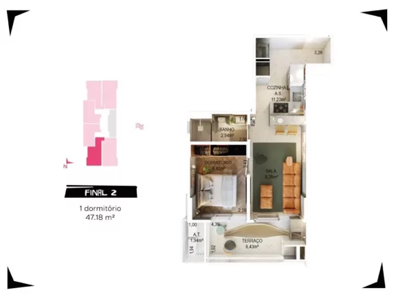Imagem Apartamento com 1 dorm, Canto do Forte, Praia Grande - R$ 370 mil, Cod: 2262