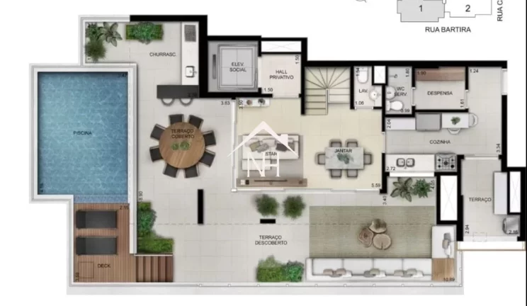 Imagem cobertura duplex de 238m c/4 suítes, terraço gourmet c/ churrasqueira e piscina,playground,fitness,coworking, sauna,3 vagas, bicicletário, sauna, deck