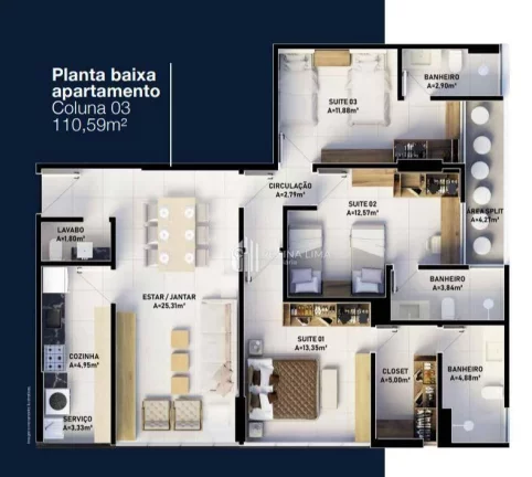 Imagem Apartamento PRONTO para morar com 3 dormitórios à venda por R$ 1.204.036,56 - Edifício NETO CAMPELO - Jóquei - Teresina/PI
