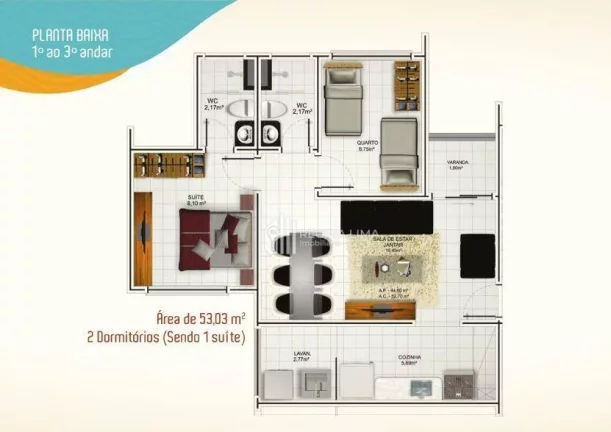 Imagem LANÇAMENTO: apartamento em construção, 2 dormitórios à venda por R$ 187.000,00 - Condomínio BARRA GRANDE VILLAGE - Grande Dirceu - Teresina/PI