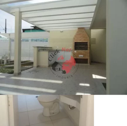 Imagem Sobrado em Condomínio à Venda, Frente a Praia, 2 suítes, varanda, quintal e 2 vagas, bairro Gaivota, Itanhaém