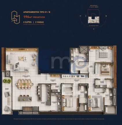 Imagem Apartamento á venda com 4 suítes na Praia Grande em Torres/RS