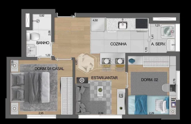 Imagem Apartamento à venda 2 Quartos 1 Suite 38.08M² Moema São Paulo - SP