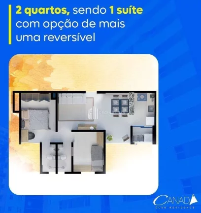 Imagem Apartamento pronto para morar, 2 dormitórios à venda por R$ 310.000,00 - Condomínio CANADÁ CLUB RESIDENCE - Cristo Rei - Teresina/PI
