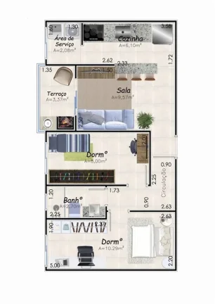 Imagem APARTAMENTO COM 52.54 m² - CAIÇARA - PRAIA GRANDE SP