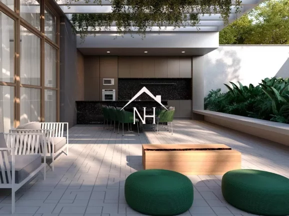 Imagem Studio de 26m com dormitório e varanda, Solarium, Piscina c/deck, fitness, pet place, lounge bar, salão de festas, salão de jogos, sauna,churrasqueira