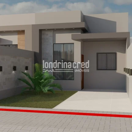 Imagem Casa à venda 3 Quartos sendo 1 Suite, 2 Vagas de garagem, churrasqueira integrada, 81 M² de construção, 125M² terreno, Coliseu, Londrina - PR
