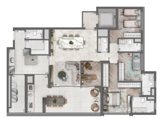 Imagem Residencial Iconyc - Apartamento de Luxo na Vila Clementino, São Paulo-SP: 4 quartos, 2 suítes, 3 banheiros, 2 vagas de garagem, 158 m²