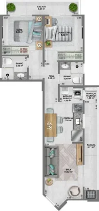 Imagem APARTAMENTO COM 63.61 m² - GUILHERMINA - PRAIA GRANDE SP