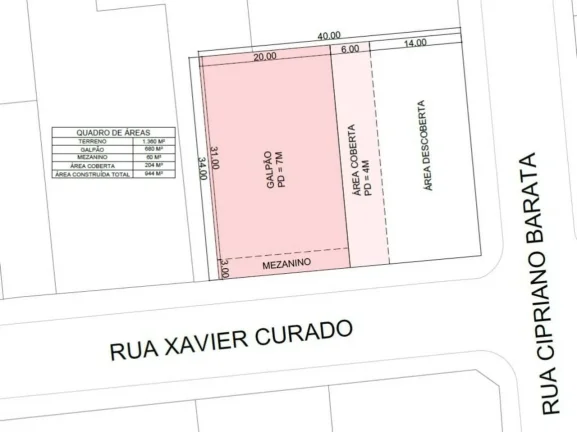 Imagem Galpão para Alugar com 944m² e 70 vagas!!!