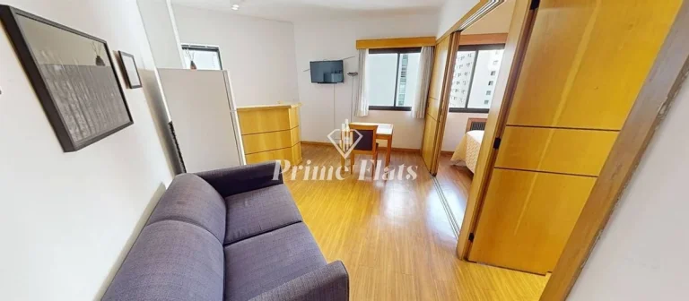 Imagem Flat disponível para venda no Hotel Hampton Park, com 31m², 1 dormitório e 1 vaga