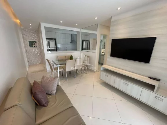Imagem Apartamento Novo de Alto Padrão. Porteira fechada, 80m², 2 Dormitórios sendo 1 Suíte com Closet e Sacada, 2 Vagas, Totalmente mobiliado no Ruge Ramos, São Bernardo do Campo