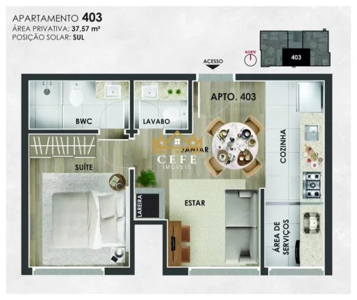 Imagem Apartamento com 2 Dormitorio(s) localizado(a) no bairro Planalto em Gramado / RIO GRANDE DO SUL Ref.:1436