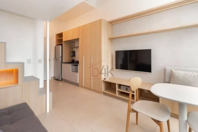 Imagem Studio Novo 29m² com Mezanino Metrô Brooklin (Haus Mitre 370)