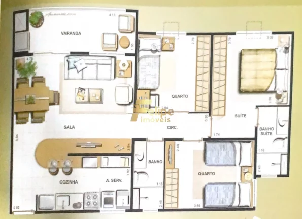 Imagem BELÍSSIMO APARTAMENTO DE 03 QUARTOS SENDO 01 SUÍTE E LAZER COMPLETO EM CONDOMÍNIO LOCALIZADO EM SERRA/ES