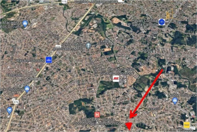 Imagem Excelente terreno à venda, 12.765 m² por R$ 7.500.000 - Colombo/PR