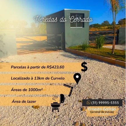 Chácara à venda no Centro de Curvelo-MG com 1.000m² de área: oportunidade imperdível!