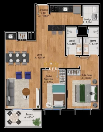 Imagem Apartamento com 2 Dormitorio(s) localizado(a) no bairro Floresta em Gramado / RIO GRANDE DO SUL Ref.:1440