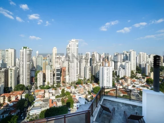 Imagem Magnifica Cobertura Tríplex, no bairro Pacaembu com vista panorâmica em 596m² uteis. 1º Piso: 4 dormitórios sendo 3 suítes, 1 dormitório foi aberto p