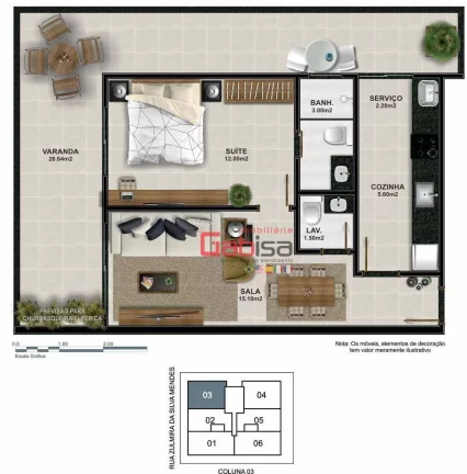 Imagem Quarto e Sala no Braga