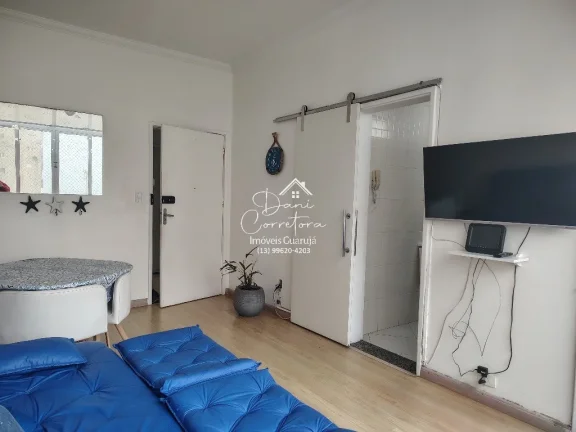 Imagem Oportunidade única: Apartamento Pitangueiras com sacada, vaga e vista para o mar - 1 quarto, 2 salas, 1 banheiro, 1 vaga de garagem, 52,00 m²!