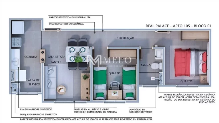 Imagem Conheça o seu novo apartamento em Camaragibe com 2 quartos