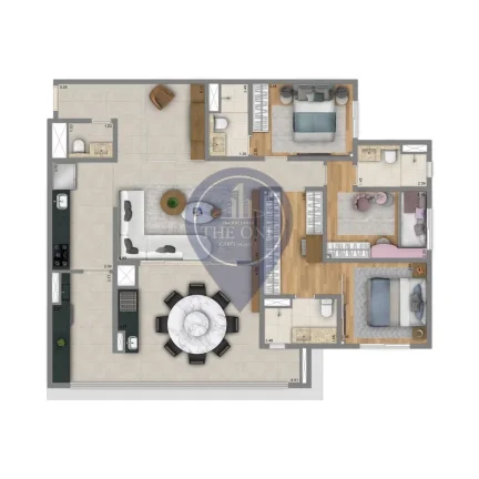 Imagem Apartamento de Luxo: 2 Quartos, 3 Suítes, 2 Salas , 4Banheiros, 2 Vagas - Jardim da Glória, São Paulo-SP - 125m²