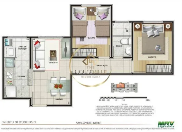 Imagem Apartamento, 2 Dormitórios, Condomínio Campo Di Bourbon.