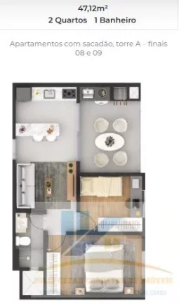 Imagem Apartamento para Venda em Pinhais, Centro, 2 dormitórios, 1 banheiro, 1 vaga