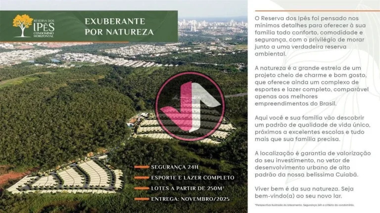 Imagem Terreno em Condomínio à Venda em Cuiabá, Ribeirão do Lipa - Reserva dos Ipês Descubra o Reserva...