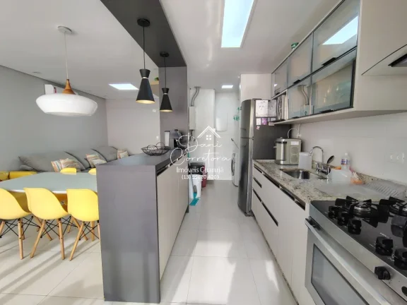 Imagem Imperdível apartamento garden frente mar no Tombo com lazer, 2 quartos, 2 suítes, 2 salas, 3 banheiros, 2 vagas, 150m²!