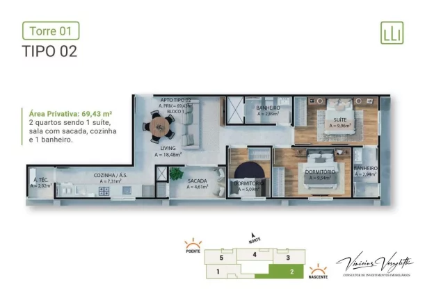 Imagem Apartamento 2 dormitórios para Venda em Itapema / SC no bairro Várzea do Ranchinho