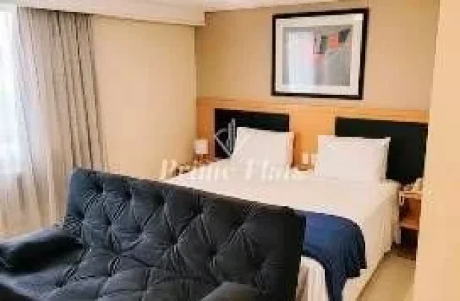 Imagem Flat disponível para venda no Hotel Bienal Suítes, com 28m², 1 dormitório e 1 vaga