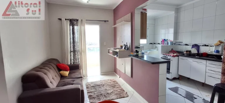 Imagem Apartamento à venda na Vila Assunção, Praia Grande-SP: 1 quarto, 1 sala, 1 banheiro, 1 vaga, 42m² de área!