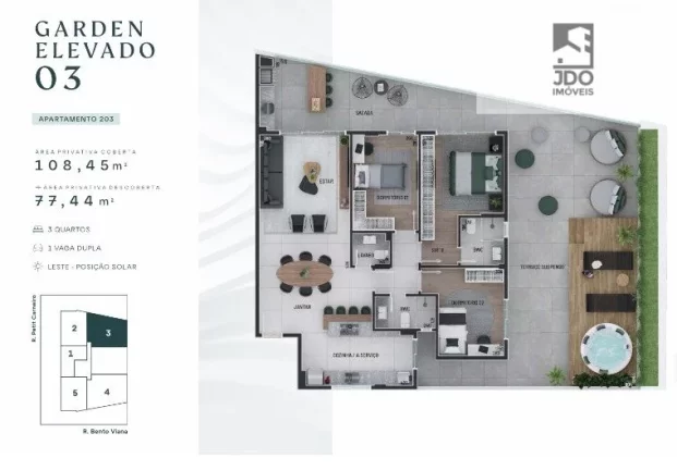 Imagem Apartamento Garden a Venda no bairro Água Verde - Curitiba, PR
