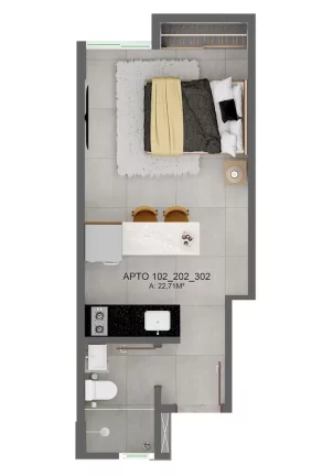 Imagem Studio com 1 dormitório à venda, 22 m² por R$ 251.249,60 - Intermares - Cabedelo/PB
