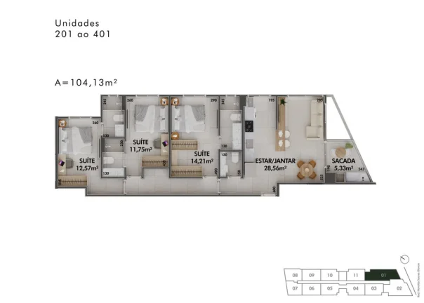 Imagem Apartamento 2 Dormitórios para venda em Florianópolis - SC