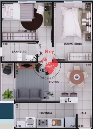 Imagem ️ Lançamento residencial Impervível com 2 dormitórios no bairro Jerusalém!