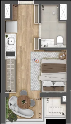 Imagem Apartamento 38 m², 1 Vaga - Vila Clementino - SP