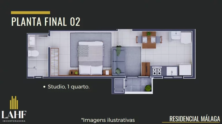Imagem Loft para Venda em São José dos Pinhais, Bom Jesus, 1 dormitório, 1 suíte, 1 banheiro
