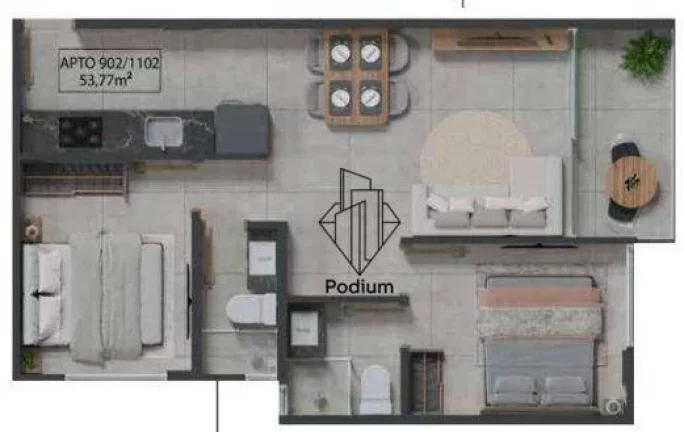 Imagem Apartamentos com 02 quartos e varanda a 350m da Praia do Cabo Branco