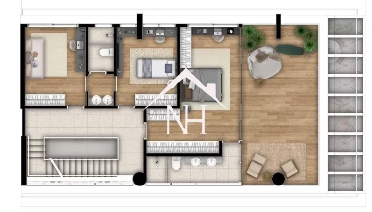 Imagem cobertura triplex de 348m c/ 3 suítes, (1 master com terraço), jacuzzi, 4 vagas, Academia, Salão de festas, Espaço gourmet, brinquedoteca, playground