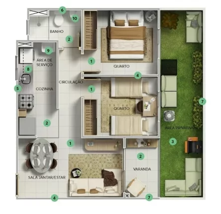 Imagem Jardim das Amoreiras - Apartamento à venda no bairro Cosmos - Rio de Janeiro/RJ