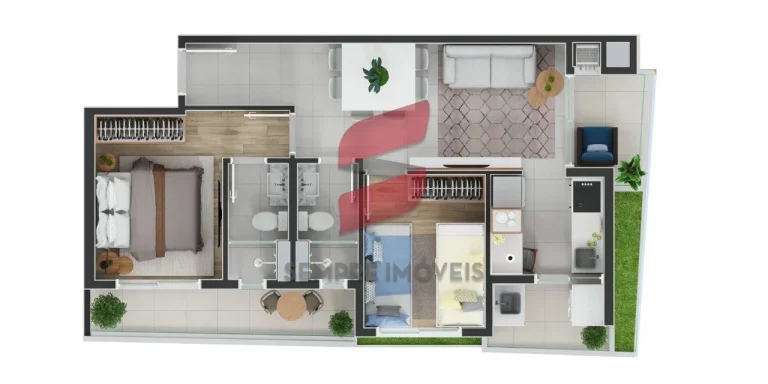 Imagem APARTAMENTO com 2 dormitórios à venda por R$ 423.341,64 no bairro Capão Raso - CURITIBA / PR