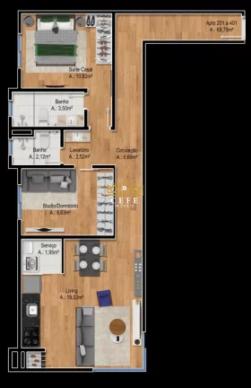 Imagem Apartamento com 2 Dormitorio(s) localizado(a) no bairro Floresta em Gramado / RIO GRANDE DO SUL Ref.:1440