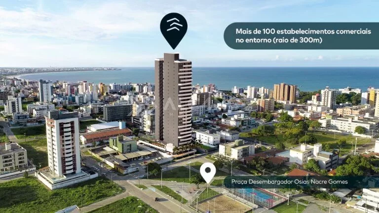 Imagem Apto Alto Padrão - 3 Quartos - 1 Suíte - 84,50 m² - Jardim Oceania, João Pessoa/PB