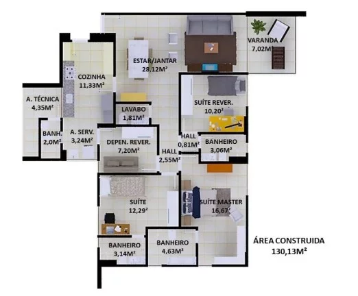 Imagem Apartamento 3 dormitórios para Venda em Teresina, Fatima, 3 dormitórios, 3 suítes, 4 banheiros, 2 vagas