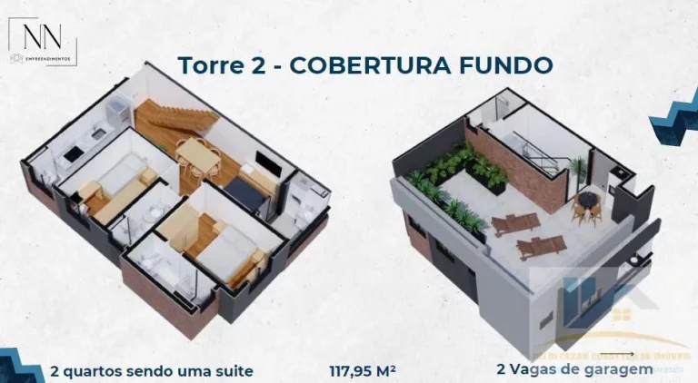 Imagem Cobertura para Venda em São José dos Pinhais, Boneca do Iguaçu, 2 dormitórios, 1 suíte, 2 banheiros, 2 vagas