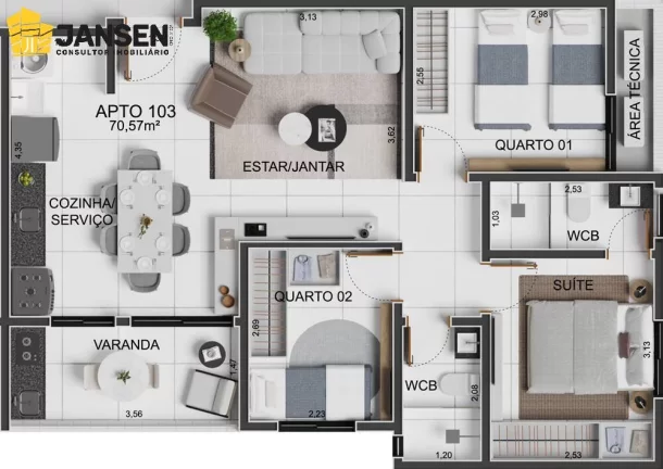 Imagem APARTAMENTO COM 02 E 03 QUARTOS EM INTERMARES CABEDELO